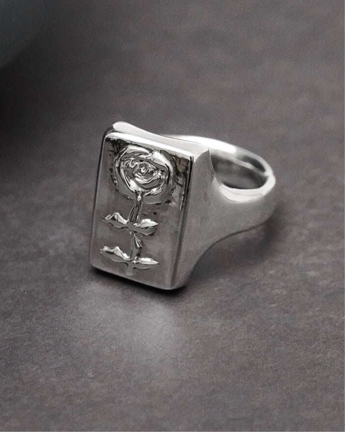 Rose Signet Ring 【SV925】
