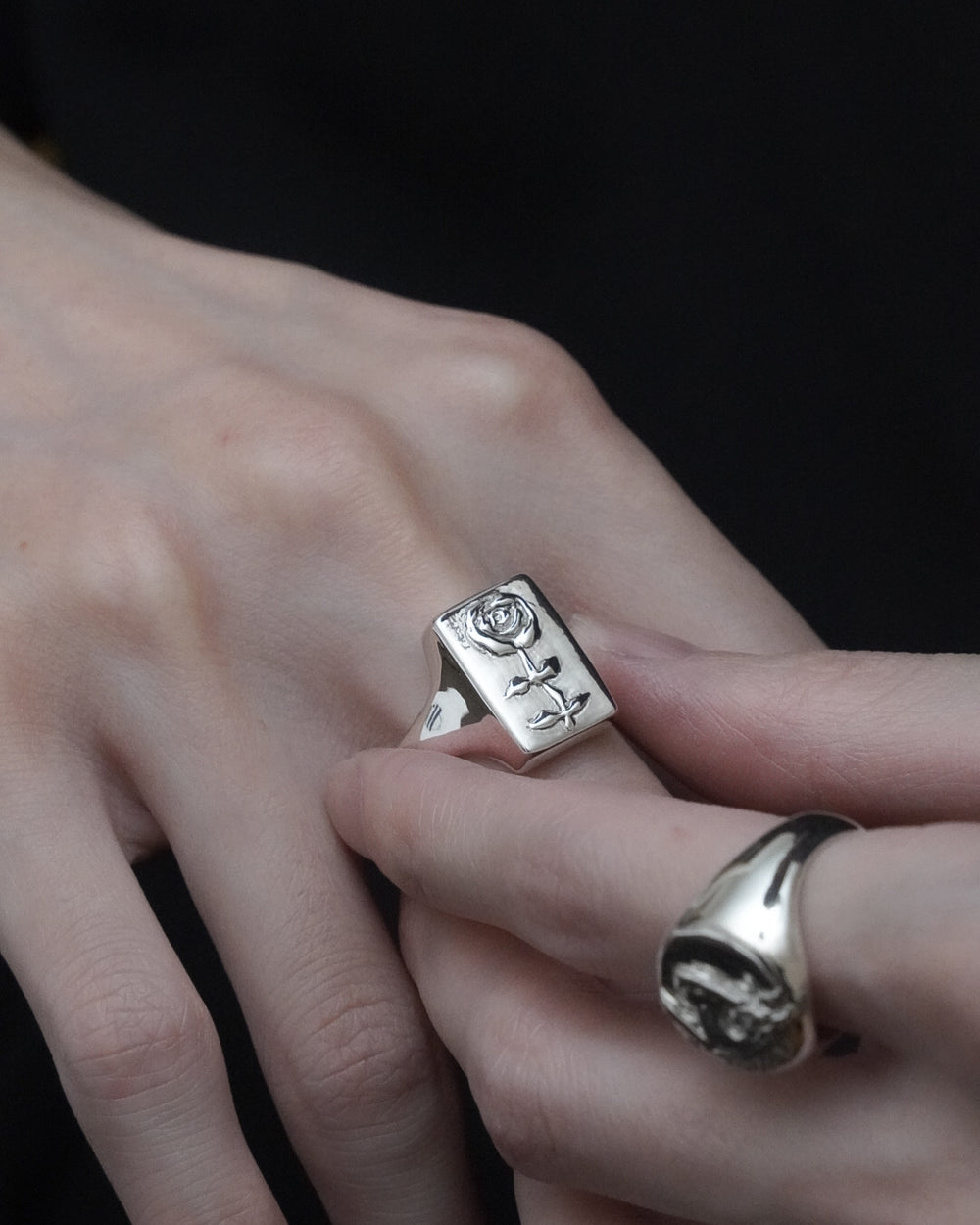 Rose Signet Ring 【SV925】